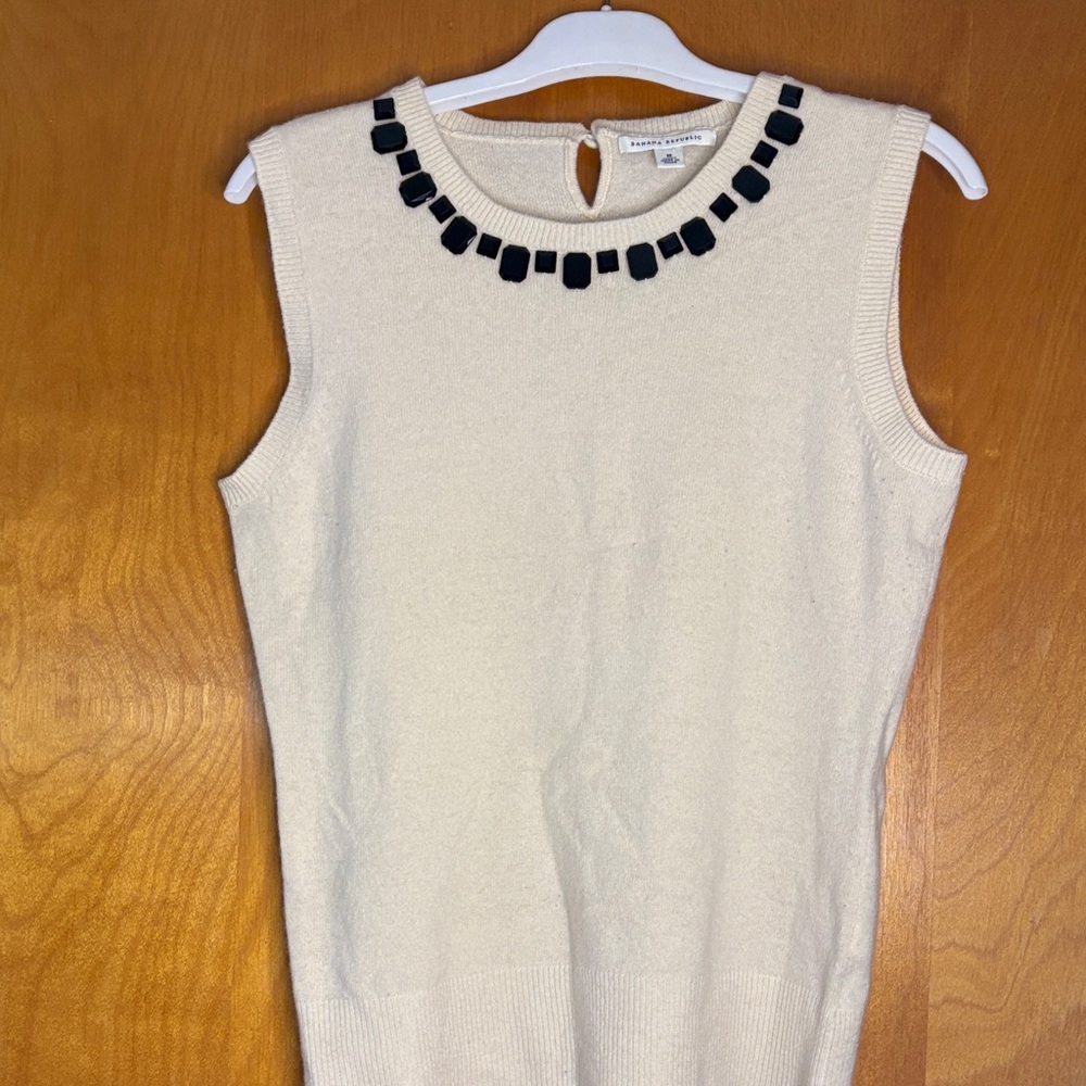 Banana Republic Cream Tank with Black Details